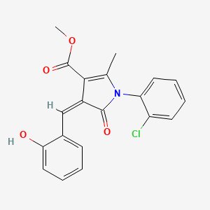 molecular formula C20H16ClNO4 B4790490 methyl 1-(2-chlorophenyl)-4-(2-hydroxybenzylidene)-2-methyl-5-oxo-4,5-dihydro-1H-pyrrole-3-carboxylate 