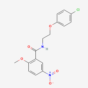 molecular formula C16H15ClN2O5 B4790495 N-[2-(4-chlorophenoxy)ethyl]-2-methoxy-5-nitrobenzamide 