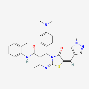 5-[4-(dimethylamino)phenyl]-7-methyl-N-(2-methylphenyl)-2-[(1-methyl-1H-pyrazol-4-yl)methylene]-3-oxo-2,3-dihydro-5H-[1,3]thiazolo[3,2-a]pyrimidine-6-carboxamide