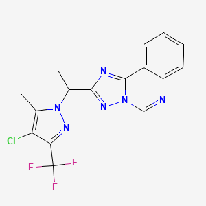 2-{1-[4-chloro-5-methyl-3-(trifluoromethyl)-1H-pyrazol-1-yl]ethyl}[1,2,4]triazolo[1,5-c]quinazoline