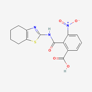 molecular formula C15H13N3O5S B4790559 3-nitro-2-[(4,5,6,7-tetrahydro-1,3-benzothiazol-2-ylamino)carbonyl]benzoic acid 