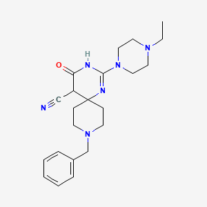 9-benzyl-2-(4-ethyl-1-piperazinyl)-4-oxo-1,3,9-triazaspiro[5.5]undec-2-ene-5-carbonitrile