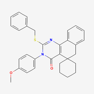 2-(benzylthio)-3-(4-methoxyphenyl)-3H-spiro[benzo[h]quinazoline-5,1'-cyclohexan]-4(6H)-one