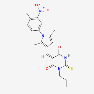 molecular formula C21H20N4O4S B4790587 1-allyl-5-{[2,5-dimethyl-1-(4-methyl-3-nitrophenyl)-1H-pyrrol-3-yl]methylene}-2-thioxodihydro-4,6(1H,5H)-pyrimidinedione 