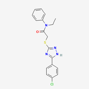 2-{[5-(4-chlorophenyl)-4H-1,2,4-triazol-3-yl]thio}-N-ethyl-N-phenylacetamide