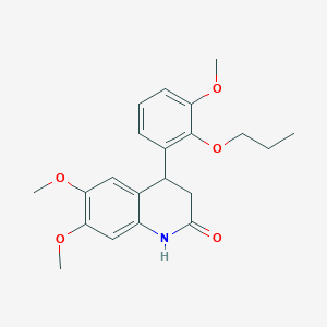 6,7-dimethoxy-4-(3-methoxy-2-propoxyphenyl)-3,4-dihydro-2(1H)-quinolinone