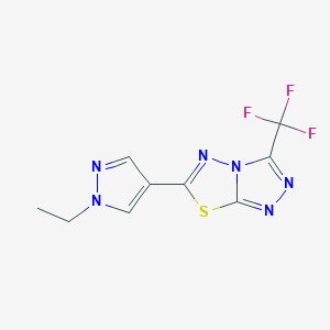 molecular formula C9H7F3N6S B4790626 6-(1-ethyl-1H-pyrazol-4-yl)-3-(trifluoromethyl)[1,2,4]triazolo[3,4-b][1,3,4]thiadiazole 