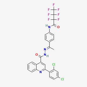 N-[4-(N-{[2-(2,4-dichlorophenyl)-4-quinolinyl]carbonyl}ethanehydrazonoyl)phenyl]-2,2,3,3,4,4,4-heptafluorobutanamide