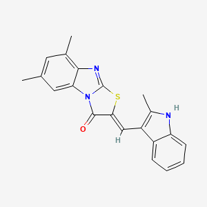 6,8-dimethyl-2-[(2-methyl-1H-indol-3-yl)methylene][1,3]thiazolo[3,2-a]benzimidazol-3(2H)-one