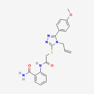 molecular formula C21H21N5O3S B4790654 2-[({[4-allyl-5-(4-methoxyphenyl)-4H-1,2,4-triazol-3-yl]thio}acetyl)amino]benzamide 