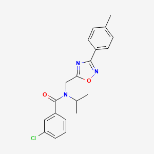 molecular formula C20H20ClN3O2 B4790663 3-chloro-N-isopropyl-N-{[3-(4-methylphenyl)-1,2,4-oxadiazol-5-yl]methyl}benzamide 