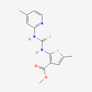 molecular formula C14H15N3O2S2 B4790681 methyl 5-methyl-2-({[(4-methyl-2-pyridinyl)amino]carbonothioyl}amino)-3-thiophenecarboxylate 