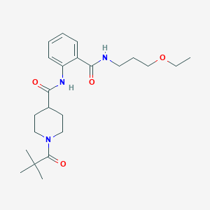 1-(2,2-dimethylpropanoyl)-N-{2-[(3-ethoxypropyl)carbamoyl]phenyl}piperidine-4-carboxamide