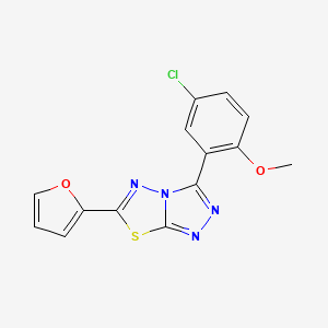 molecular formula C14H9ClN4O2S B4790703 3-(5-chloro-2-methoxyphenyl)-6-(2-furyl)[1,2,4]triazolo[3,4-b][1,3,4]thiadiazole 