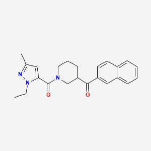 molecular formula C23H25N3O2 B4790768 {1-[(1-ethyl-3-methyl-1H-pyrazol-5-yl)carbonyl]-3-piperidinyl}(2-naphthyl)methanone 