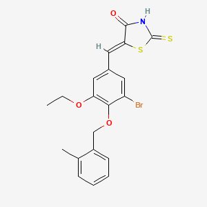 molecular formula C20H18BrNO3S2 B4790784 5-{3-bromo-5-ethoxy-4-[(2-methylbenzyl)oxy]benzylidene}-2-thioxo-1,3-thiazolidin-4-one 