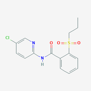 molecular formula C15H15ClN2O3S B4790809 N-(5-chloro-2-pyridinyl)-2-(propylsulfonyl)benzamide 