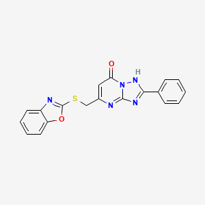 molecular formula C19H13N5O2S B4790812 5-[(1,3-benzoxazol-2-ylthio)methyl]-2-phenyl[1,2,4]triazolo[1,5-a]pyrimidin-7(4H)-one 