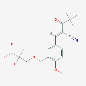 molecular formula C19H21F4NO3 B4790817 2-(2,2-dimethylpropanoyl)-3-{4-methoxy-3-[(2,2,3,3-tetrafluoropropoxy)methyl]phenyl}acrylonitrile 