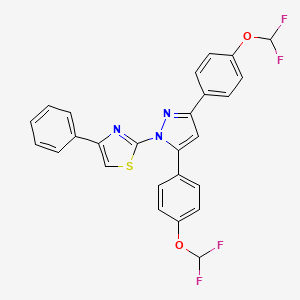 molecular formula C26H17F4N3O2S B4790828 2-{3,5-bis[4-(difluoromethoxy)phenyl]-1H-pyrazol-1-yl}-4-phenyl-1,3-thiazole 