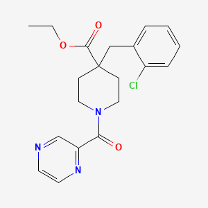 molecular formula C20H22ClN3O3 B4790836 ethyl 4-(2-chlorobenzyl)-1-(2-pyrazinylcarbonyl)-4-piperidinecarboxylate 