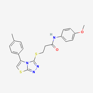 molecular formula C21H20N4O2S2 B4790839 N-(4-methoxyphenyl)-3-{[5-(4-methylphenyl)[1,3]thiazolo[2,3-c][1,2,4]triazol-3-yl]thio}propanamide 