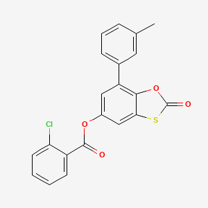 molecular formula C21H13ClO4S B4790850 7-(3-methylphenyl)-2-oxo-1,3-benzoxathiol-5-yl 2-chlorobenzoate 
