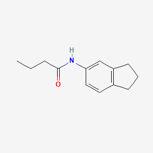 molecular formula C13H17NO B4790853 N-(2,3-dihydro-1H-inden-5-yl)butanamide 
