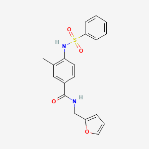 molecular formula C19H18N2O4S B4790856 N-(2-furylmethyl)-3-methyl-4-[(phenylsulfonyl)amino]benzamide 