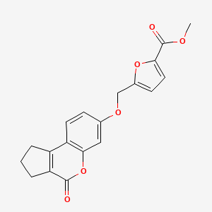 molecular formula C19H16O6 B4790857 methyl 5-{[(4-oxo-1,2,3,4-tetrahydrocyclopenta[c]chromen-7-yl)oxy]methyl}-2-furoate 