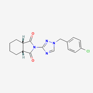 molecular formula C17H17ClN4O2 B4790872 (3aR,7aS)-2-[1-(4-chlorobenzyl)-1H-1,2,4-triazol-3-yl]hexahydro-1H-isoindole-1,3(2H)-dione 