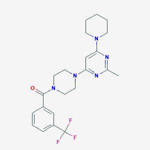 molecular formula C22H26F3N5O B4790873 2-methyl-4-(1-piperidinyl)-6-{4-[3-(trifluoromethyl)benzoyl]-1-piperazinyl}pyrimidine 