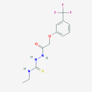 molecular formula C12H14F3N3O2S B4790890 N-ethyl-2-{[3-(trifluoromethyl)phenoxy]acetyl}hydrazinecarbothioamide 