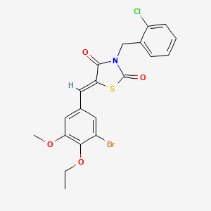 molecular formula C20H17BrClNO4S B4790891 5-(3-bromo-4-ethoxy-5-methoxybenzylidene)-3-(2-chlorobenzyl)-1,3-thiazolidine-2,4-dione 