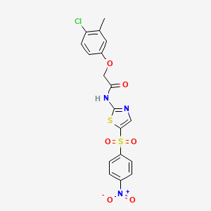 molecular formula C18H14ClN3O6S2 B4790909 2-(4-chloro-3-methylphenoxy)-N-{5-[(4-nitrophenyl)sulfonyl]-1,3-thiazol-2-yl}acetamide 