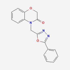 molecular formula C17H13N3O3 B4790935 4-[(5-phenyl-1,3,4-oxadiazol-2-yl)methyl]-2H-1,4-benzoxazin-3(4H)-one 