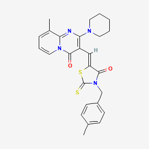 molecular formula C26H26N4O2S2 B4790950 9-methyl-3-{[3-(4-methylbenzyl)-4-oxo-2-thioxo-1,3-thiazolidin-5-ylidene]methyl}-2-(1-piperidinyl)-4H-pyrido[1,2-a]pyrimidin-4-one 