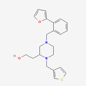 molecular formula C22H26N2O2S B4790958 2-[4-[2-(2-furyl)benzyl]-1-(3-thienylmethyl)-2-piperazinyl]ethanol 