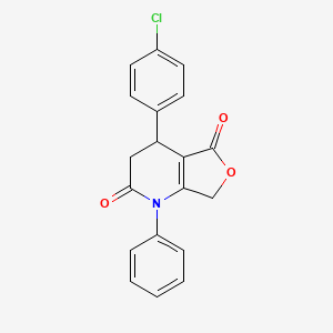 molecular formula C19H14ClNO3 B4790974 4-(4-chlorophenyl)-1-phenyl-4,7-dihydrofuro[3,4-b]pyridine-2,5(1H,3H)-dione 