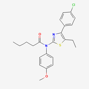 molecular formula C23H25ClN2O2S B4790988 N-[4-(4-chlorophenyl)-5-ethyl-1,3-thiazol-2-yl]-N-(4-methoxyphenyl)pentanamide 