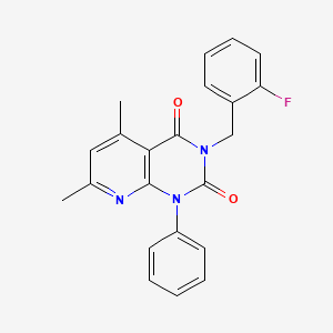 molecular formula C22H18FN3O2 B4790992 3-(2-fluorobenzyl)-5,7-dimethyl-1-phenylpyrido[2,3-d]pyrimidine-2,4(1H,3H)-dione 