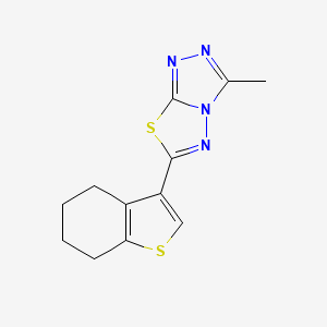 molecular formula C12H12N4S2 B4791016 3-methyl-6-(4,5,6,7-tetrahydro-1-benzothien-3-yl)[1,2,4]triazolo[3,4-b][1,3,4]thiadiazole 