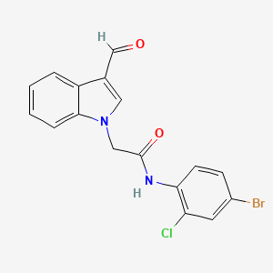 N-(4-bromo-2-chlorophenyl)-2-(3-formyl-1H-indol-1-yl)acetamide