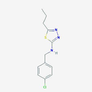 molecular formula C12H14ClN3S B479111 N-(4-chlorobenzyl)-5-propyl-1,3,4-thiadiazol-2-amine CAS No. 609823-03-2