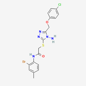molecular formula C18H17BrClN5O2S B4791118 2-({4-amino-5-[(4-chlorophenoxy)methyl]-4H-1,2,4-triazol-3-yl}thio)-N-(2-bromo-4-methylphenyl)acetamide 
