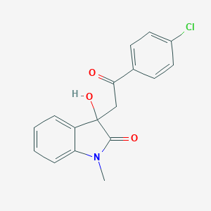 molecular formula C17H14ClNO3 B479113 3-[2-(4-chlorophenyl)-2-oxoethyl]-3-hydroxy-1-methyl-1,3-dihydro-2H-indol-2-one CAS No. 848-25-9