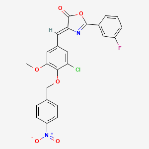 molecular formula C24H16ClFN2O6 B4791134 4-{3-chloro-5-methoxy-4-[(4-nitrobenzyl)oxy]benzylidene}-2-(3-fluorophenyl)-1,3-oxazol-5(4H)-one 
