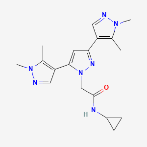 N-cyclopropyl-2-(1,1'',5,5''-tetramethyl-1H,1'H,1''H-4,3':5',4''-terpyrazol-1'-yl)acetamide