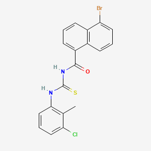 molecular formula C19H14BrClN2OS B4791160 5-bromo-N-{[(3-chloro-2-methylphenyl)amino]carbonothioyl}-1-naphthamide 