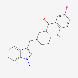 molecular formula C23H25FN2O2 B4791187 (5-fluoro-2-methoxyphenyl){1-[(1-methyl-1H-indol-3-yl)methyl]-3-piperidinyl}methanone 